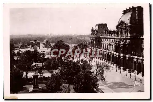 Cartes postales Paris En Flanant Perspective sur les Tuileries A droite detail du Louvre A sight over the Tuiler