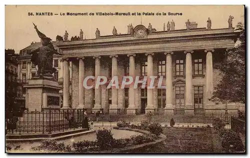 Ansichtskarte AK Nantes Le Monument de Villenbois Mareuil et le Palais de la Bourse