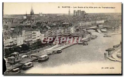 Cartes postales Nantes Les Quals et la Ville pris du Transbordeur