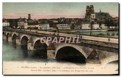 Ansichtskarte AK Orleans Vue generale la Cathedrale et le Pont sur la Loire