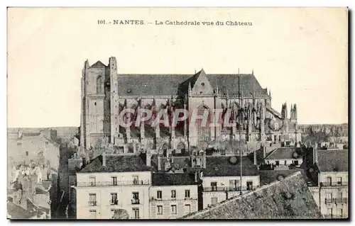 Cartes postales Nantes La Cathedrale Vue Du Chateau