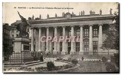 Cartes postales Nantes Le Monument De Villebois Mareuil Et La Bourse