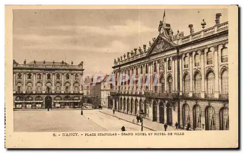 Cartes postales Nancy Place Stanislas Grand Hotel Et Hotel De Ville