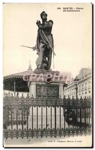 Ansichtskarte AK Nantes Statue de Cambronne