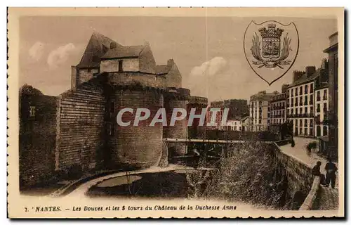 Cartes postales Nantes Les Douves et les tours du Chateau de la Duchesse Anne