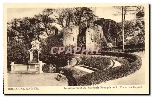 Cartes postales Boulogne sur Mer Le Monument du Souvenir Francais et la Porte des Degres