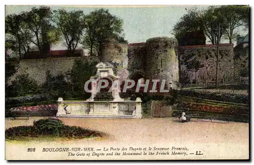 Ansichtskarte AK Boulogne sur Mer La Porte des Degres et le Souvenr Francais The Gate of Degres and the Monument