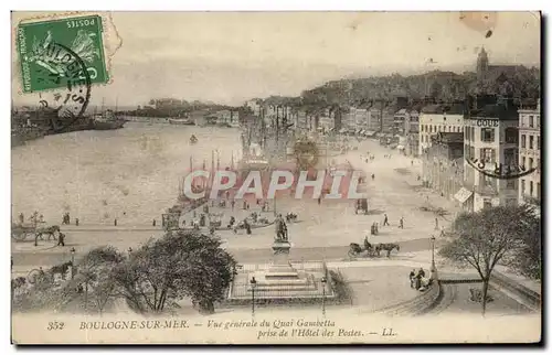 Cartes postales Boulogne sur Mer Vue Generale du Quai Gambetta prise de l&#39hotel des Postes