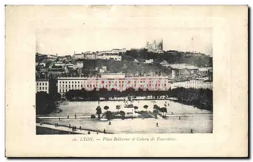 Cartes postales Lyon Place Bellecour et Coteau de Fourvieres