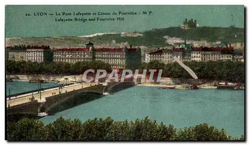 Ansichtskarte AK Lyon Le Pont Lafayette Coteau de Fourviere