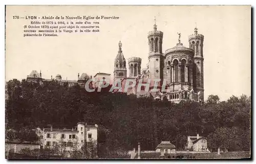 Cartes postales Lyon Abside de la Nouvelle Eglise de Fourviere