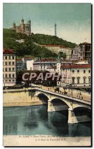 Ansichtskarte AK Lyon Pont Tilsitt Avenue de la bibliotheque et colline de Fourviere