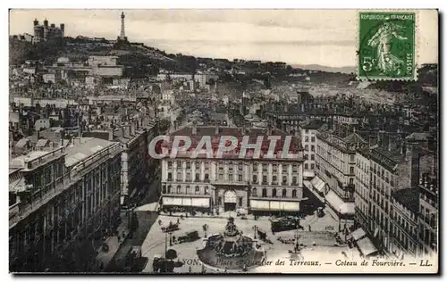 Ansichtskarte AK Lyon Place et Ouarier des Terraux Coteau de Fourviere