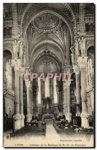 Cartes postales Lyon Interieur de la Basilique de Fourviere