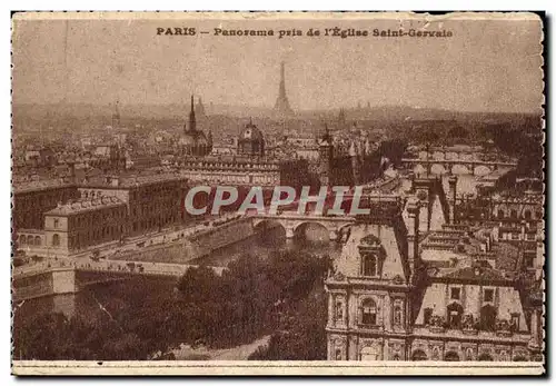 Cartes postales Paris Panorama Pris de l'Eglise Saint Gervais