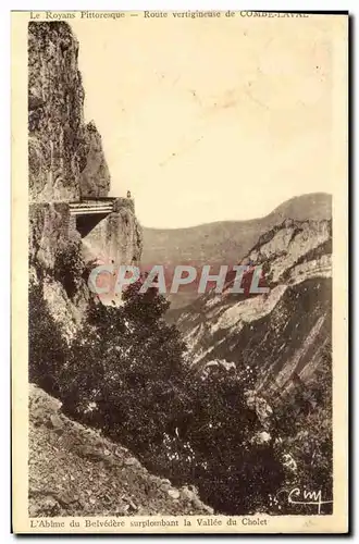 Cartes postales Le Royans Pittoresque Route vertigineuse de Combe Laval L&#39Abime du Belvedere surplombant la V