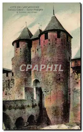 Ansichtskarte AK Cite De Carcassonne Le Chateau Comtal Entree Principale