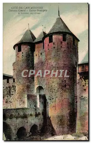 Cartes postales Cite De Carcassonne Le Chateau Comtal Entree Principale