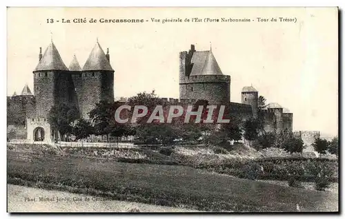 Cartes postales Cite De Carcassonne Vue Generale de l&#39Est Porte Narbonnaise Tour du Tresor