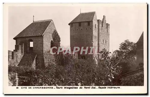 Ansichtskarte AK Cite De Carcassonne Tours Wisigothes du Nord Est Facade Interieure