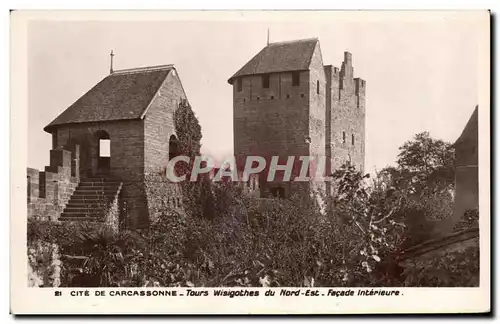 Cartes postales Cite De Carcassonne Tours Wisigothes du Nord Est Facade Interieure