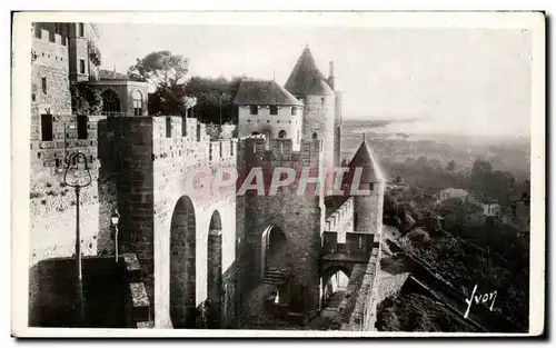 Ansichtskarte AK Cite De Carcassonne La Cite Machicoulis de la Porte d&#39Aude