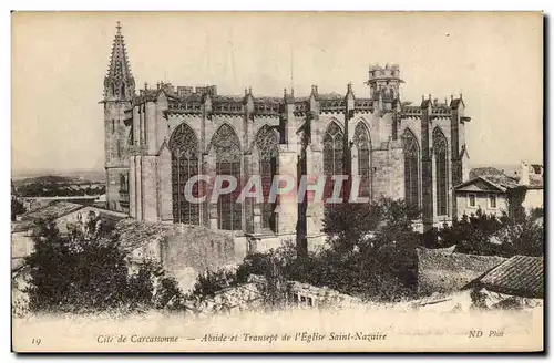 Ansichtskarte AK Cite De Carcassonne Abside et Transept de l&#39Eglise Saint Nazaire