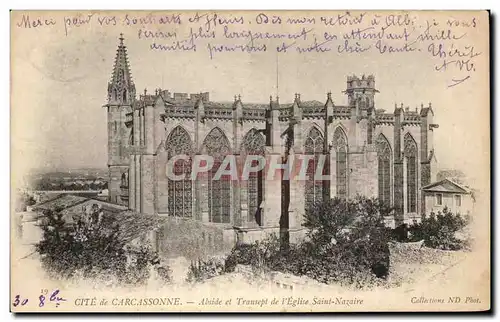 Ansichtskarte AK Cite De Carcassonne Abside et Transept de l&#39Eglise Saint Nazarie