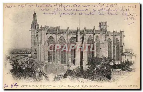Cartes postales Cite De Carcassonne Abside et Transept de l&#39Eglise Saint Nazarie