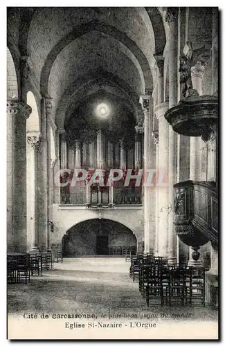 Cartes postales Cite De Carcassonne Le Plus Beau joyau Eglise St Bazaire l'Orgue