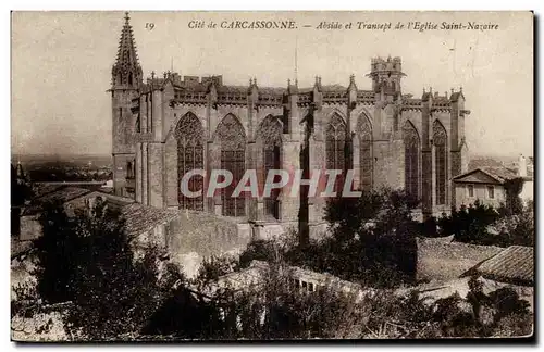 Ansichtskarte AK Cite De Carcassonne Abside et Transept de Eglise Saint Nazaire