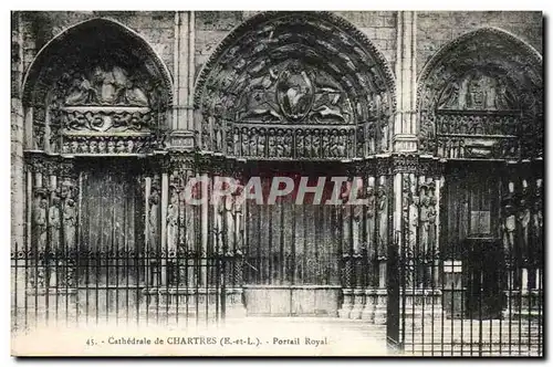 Cartes postales Cathedrale de Chartres Portail Royal