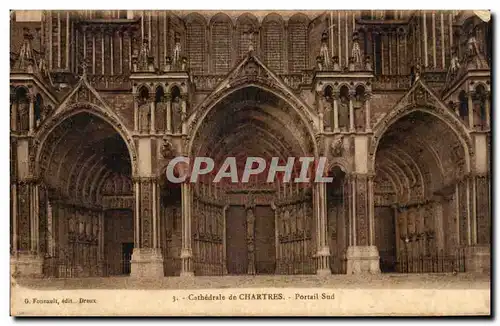 Cartes postales Cathedrale de Chartres Portail Sud