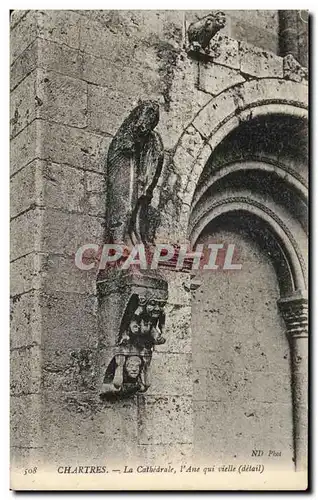 Ansichtskarte AK Cathedrale de Chartres L&#39Ane qui vielle