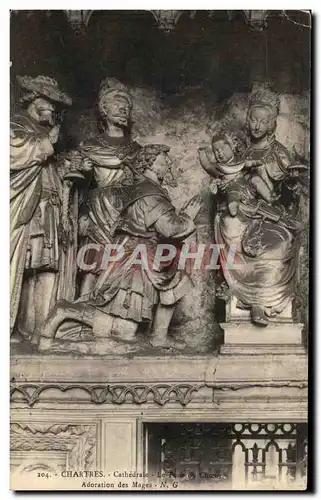 Ansichtskarte AK Chartres Cathedrale Adoration des Mages