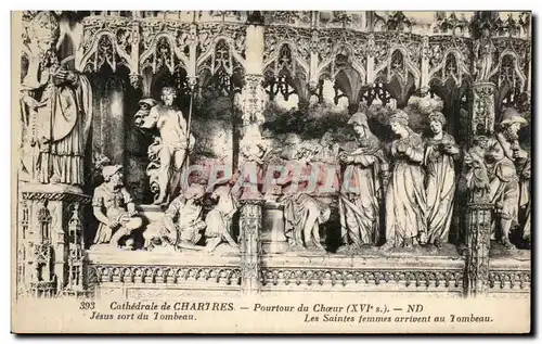 Cartes postales Cathedrale de Chartres Pourtour du Choeur Les saintes femmes arrivent au tombeau