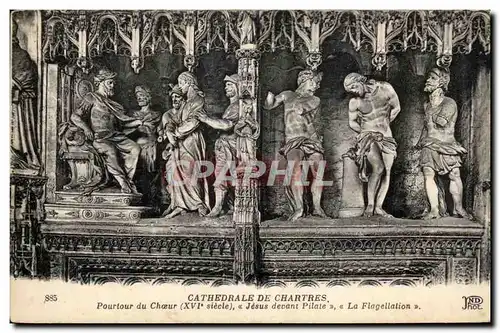 Cartes postales Cathedrale de Chartres Pourtour du Choeur Jesus devant Pilate La Falgellation