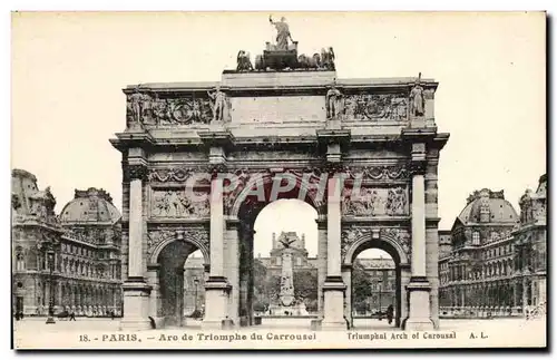 Cartes postales Paris Arc De Triomphe Du Carrousel Louvre