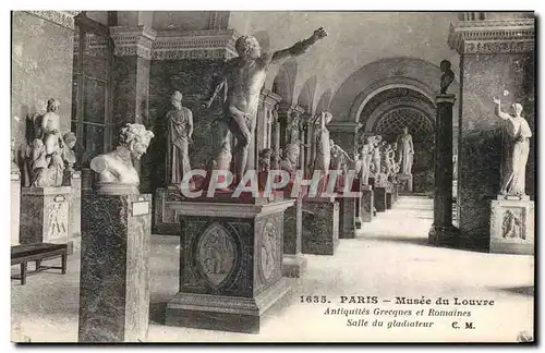 Cartes postales Paris Musee Du Louvre antiquites Grecques Et Romaines Salle Du Gladiateur