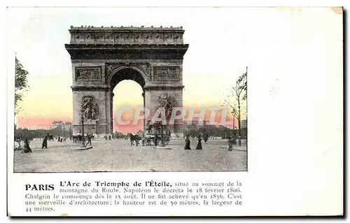 Ansichtskarte AK Paris L&#39arc De Triomphe De l&#39Etoile Situe au Sommet De La Montagne Du Roule