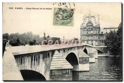 Ansichtskarte AK Paris Pont Royal et la Seine Louvre