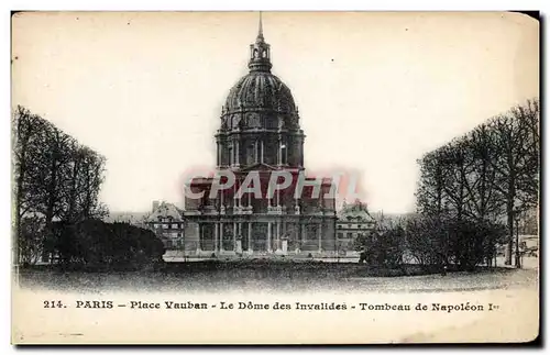 Ansichtskarte AK Paris Place Vauban Le Dome des Invalides Tombeau de Napoleon 1er