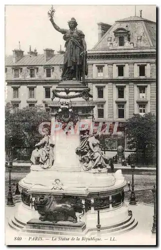 Cartes postales Paris La Statue de la RepubliqueLion