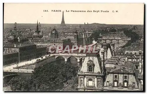 Ansichtskarte AK Paris Le Panorama des sept ponts Tour Eiffel