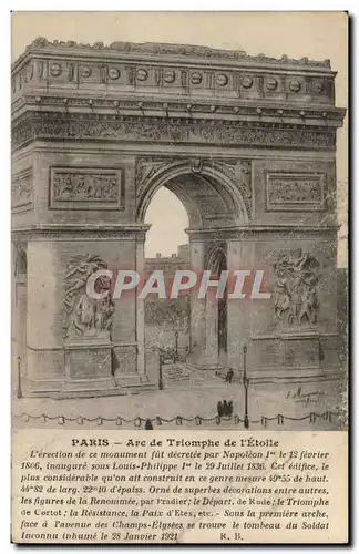 Cartes postales Paris Are De Triomphe De l'Etoile