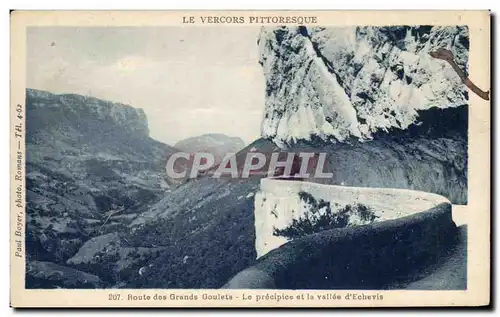 Cartes postales Le Vercors Pittoresque Route Des Grands Goulets Le Precipice Et La Vallee D&#39Echevis