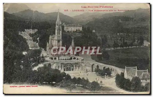 Ansichtskarte AK Lourdes Vue plongeante Sur la Basilique Les Hautes Pyrenees