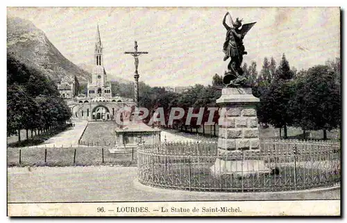 Ansichtskarte AK Lourdes La Statue de Saint Michel