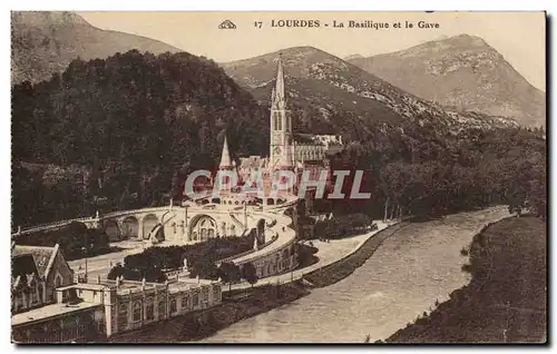 Cartes postales Lourdes La Basilique et la Gave