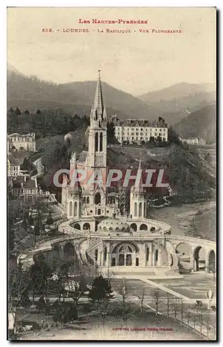 Cartes postales Lourdes La Basilique Vue Plongeante